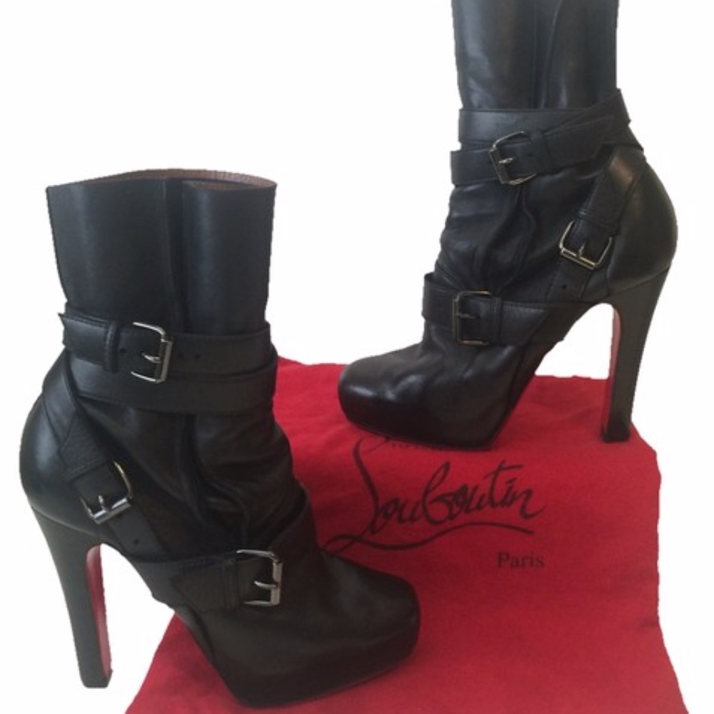 Christian Louboutin Black Guerriere 120 Leather An